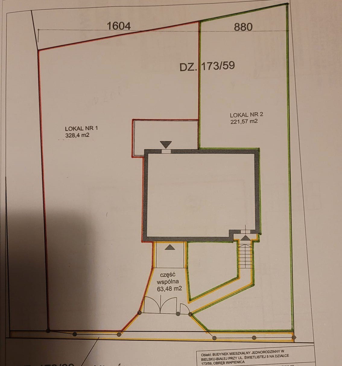 Podział działki – 328,4 m²