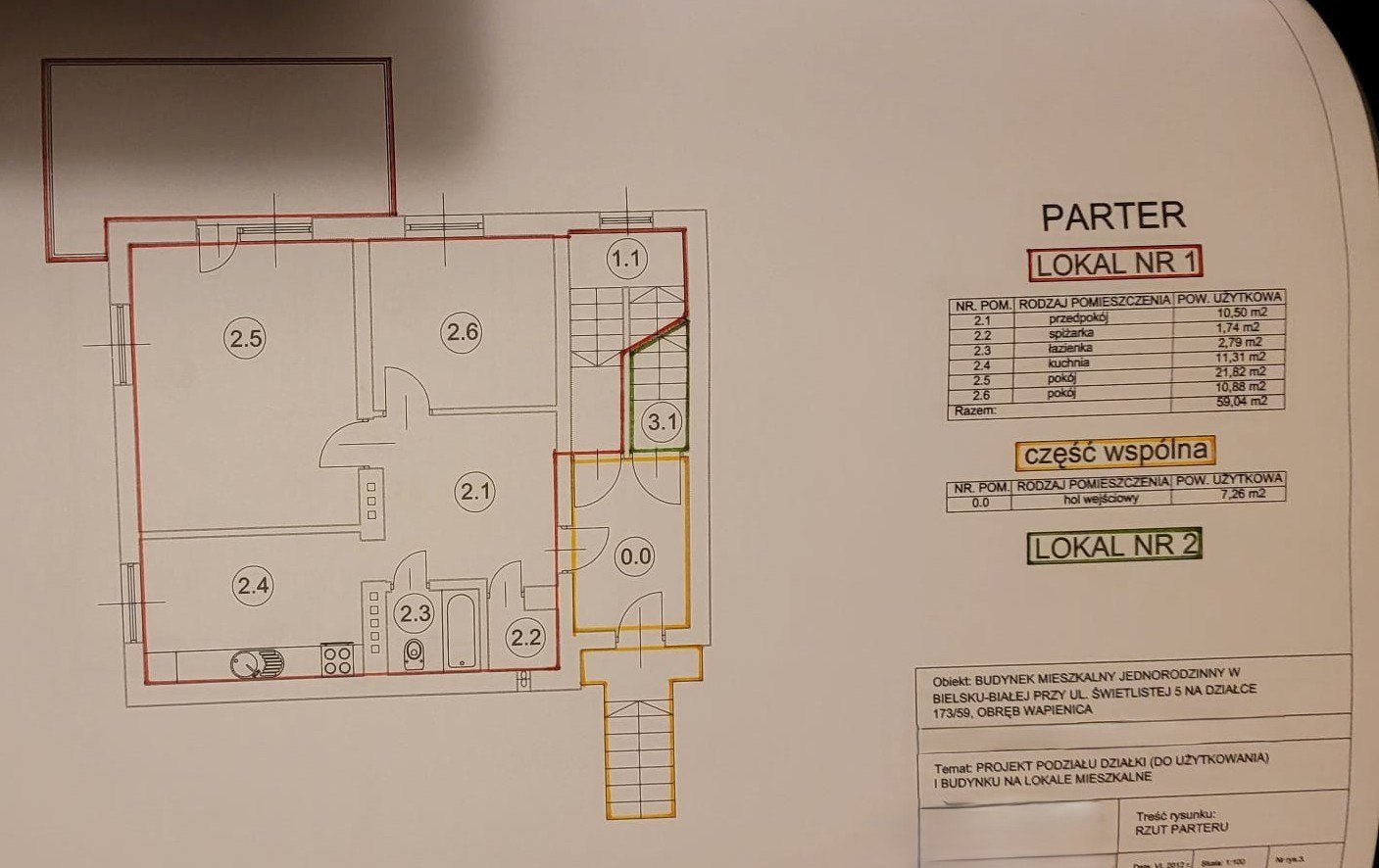 Rzut parteru – 59,04 m²