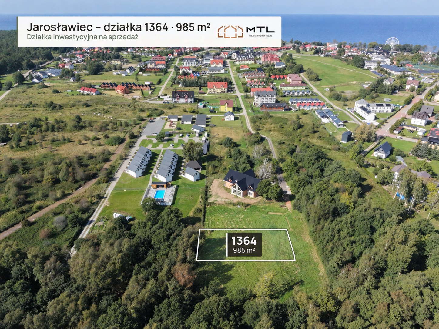 Działka inwestycyjna 985 m² – Jarosławiec, ul. Morska – nr 1364