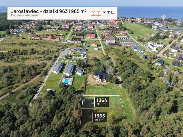 Dwie działki inwestycyjne 1 948 m² – Jarosławiec, ul. Morska – nr 1364 i 1365